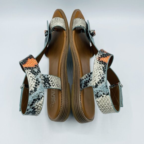 Franco Sarto Shoes Womens Size 9.5 M Snake Print Glenni Comfort Sandals T-Strap - Picture 11 of 11